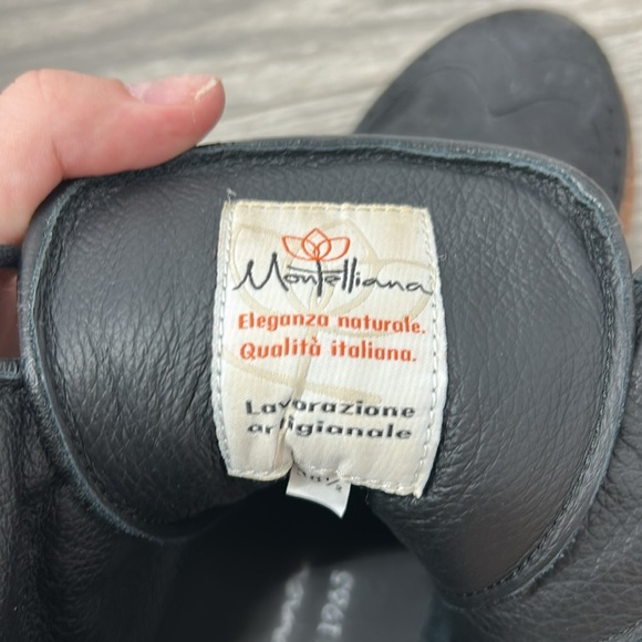 Montelliana Black Leather Lace Up Boots Size 8.5 - Picture 10 of 11